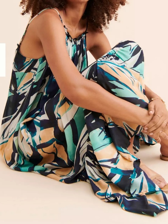 Anthropologie Dresses & Skirts - Anthropologie blue green long flowy maxi lightweight dress size XS